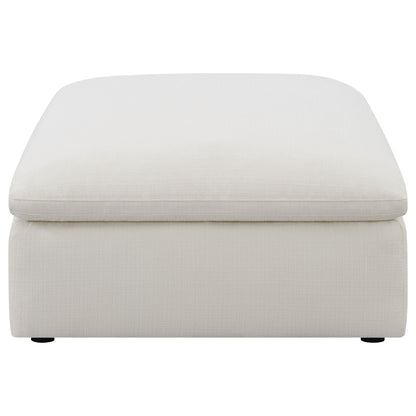 Hobson Square Upholstered Ottoman Ivory