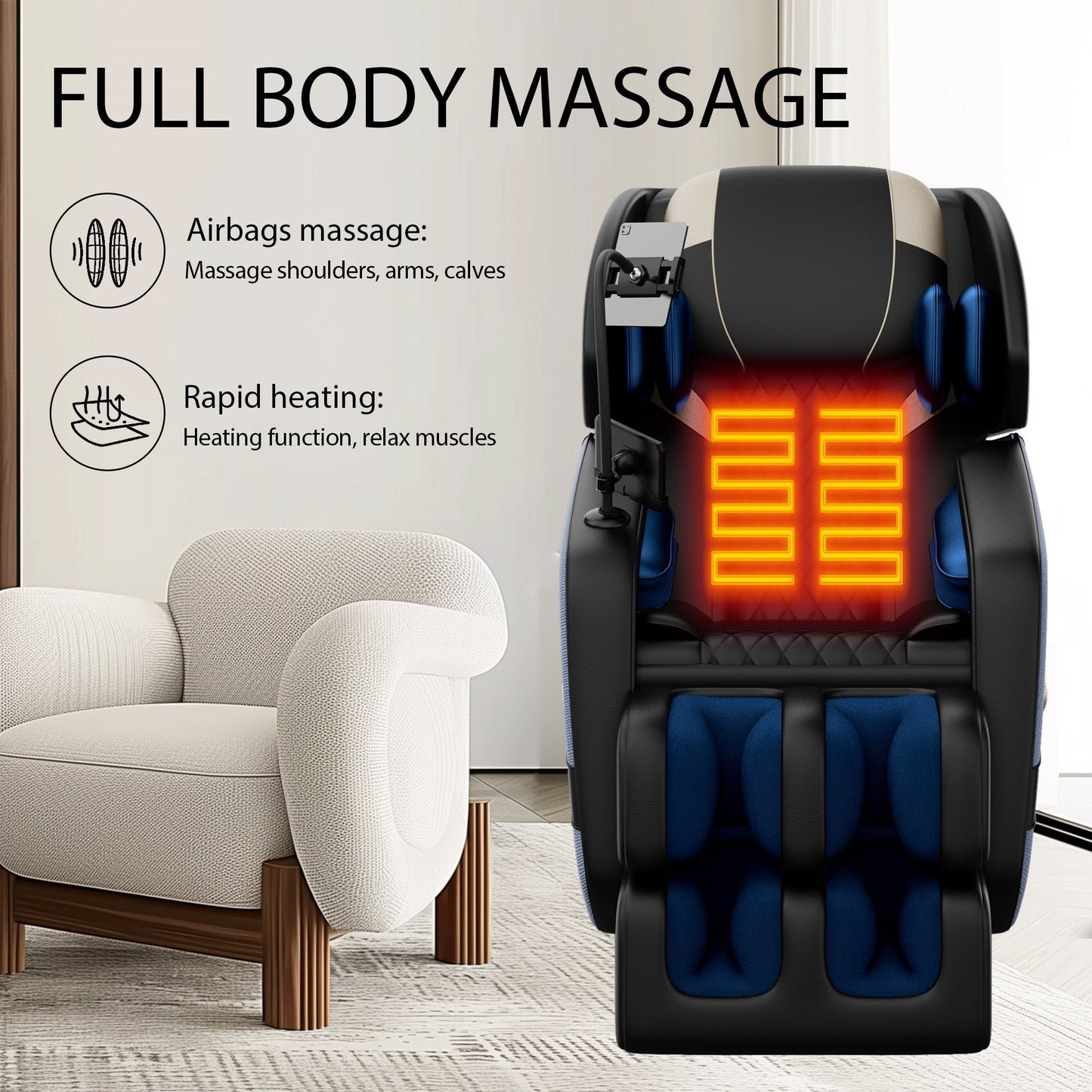 Massage Chair Recliner with Zero Gravity and Full Body Air Pressure