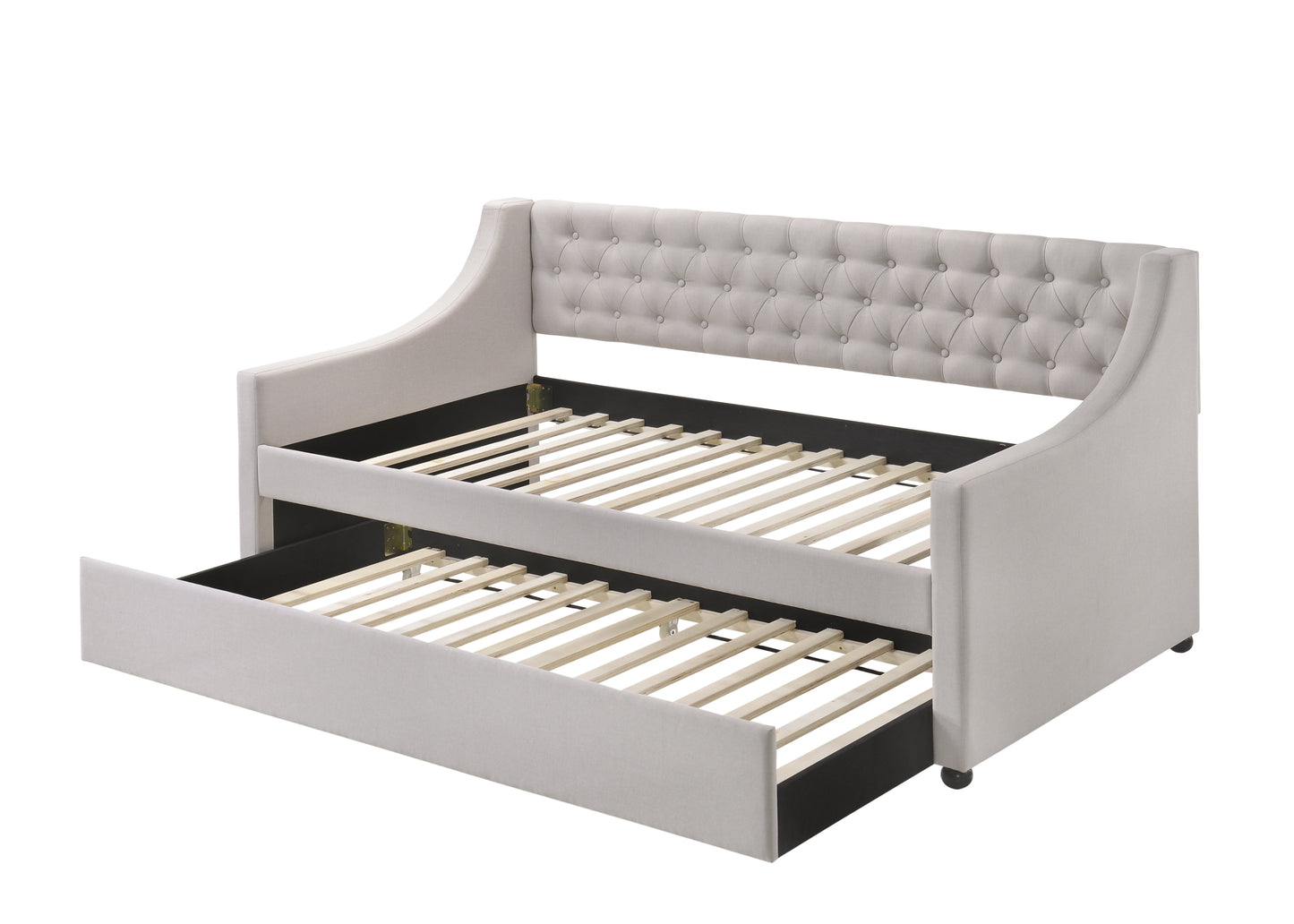 Lianna Fog Fabric Daybed with Trundle (Twin)