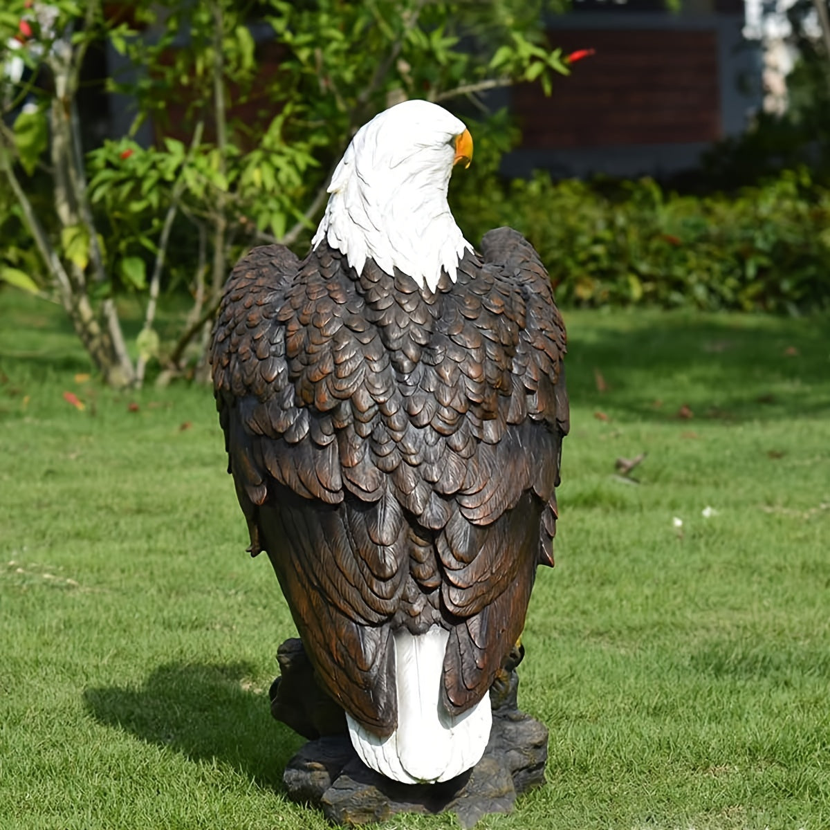 13" H x 24.4" L Large Standing Bald Eagle Garden Statue