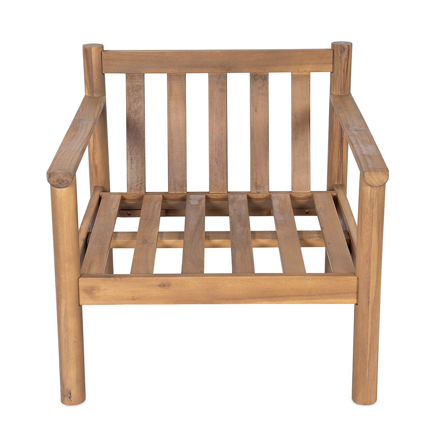 28" Mid-Century Modern Acacia Wood Outdoor Patio Chair