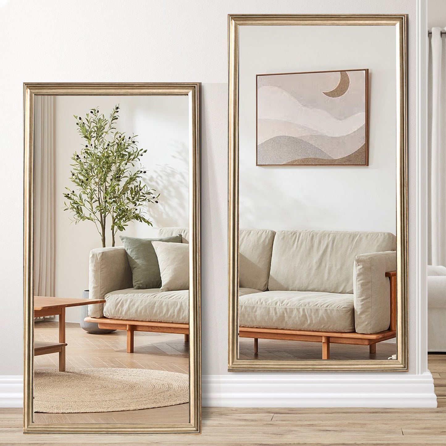 70' x 32' Gold Full Length Floor Mirror with PS Frame