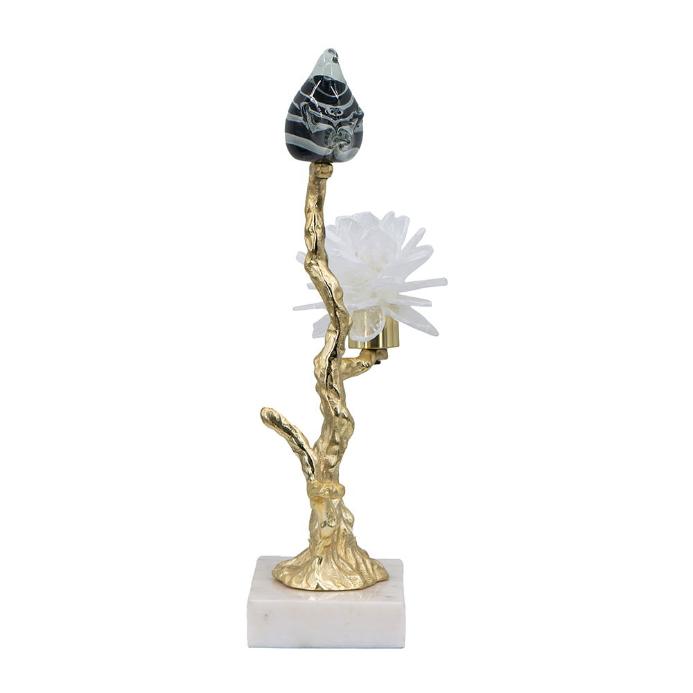 Aluminum Candle Holder With Marble Stand