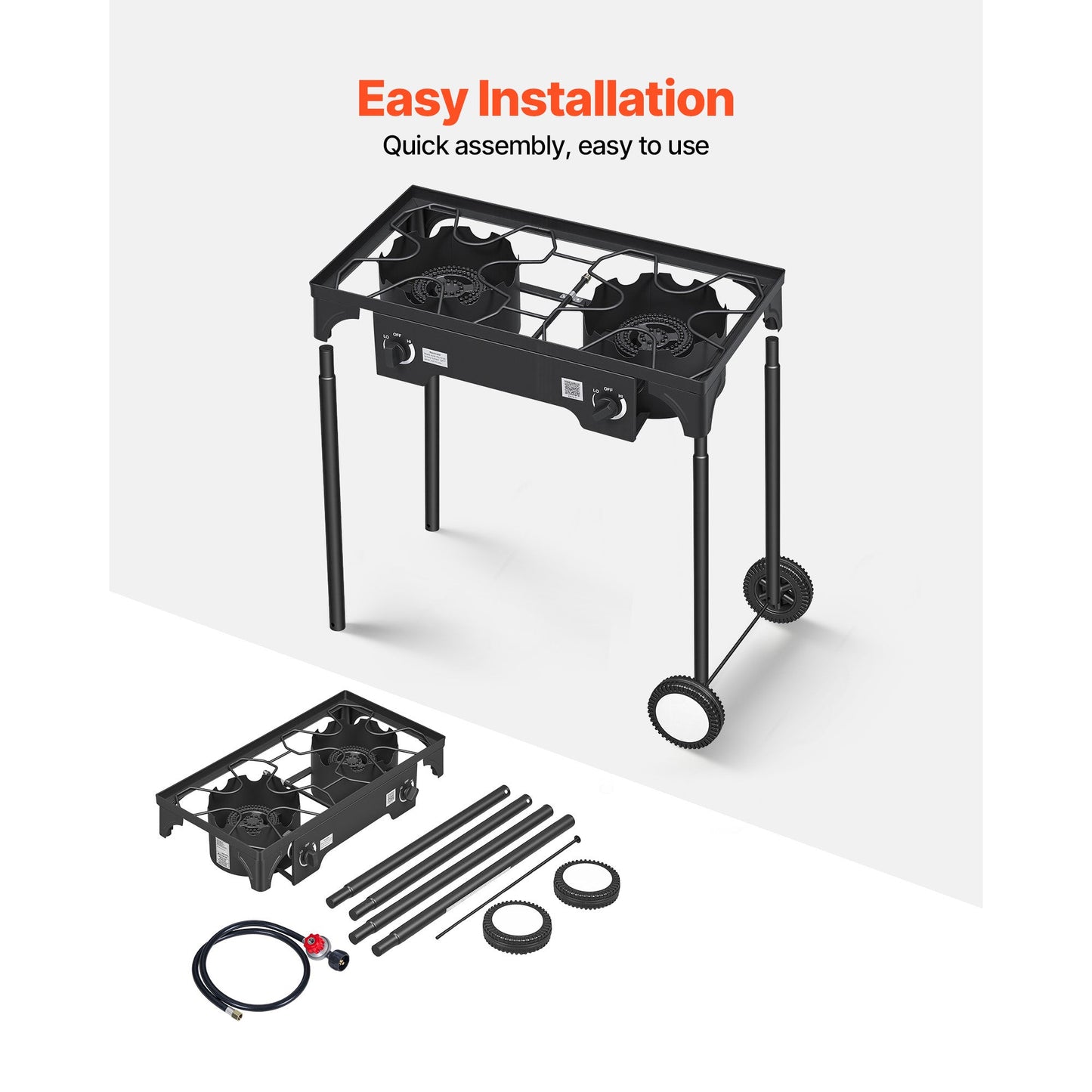 2 Burner Outdoor Propane Gas Stove, 150,000 BTU