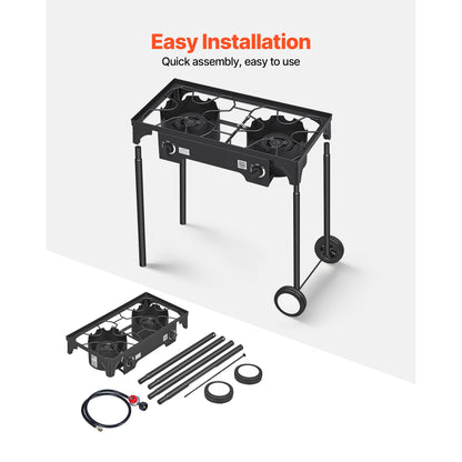 2 Burner Outdoor Propane Gas Stove, 150,000 BTU