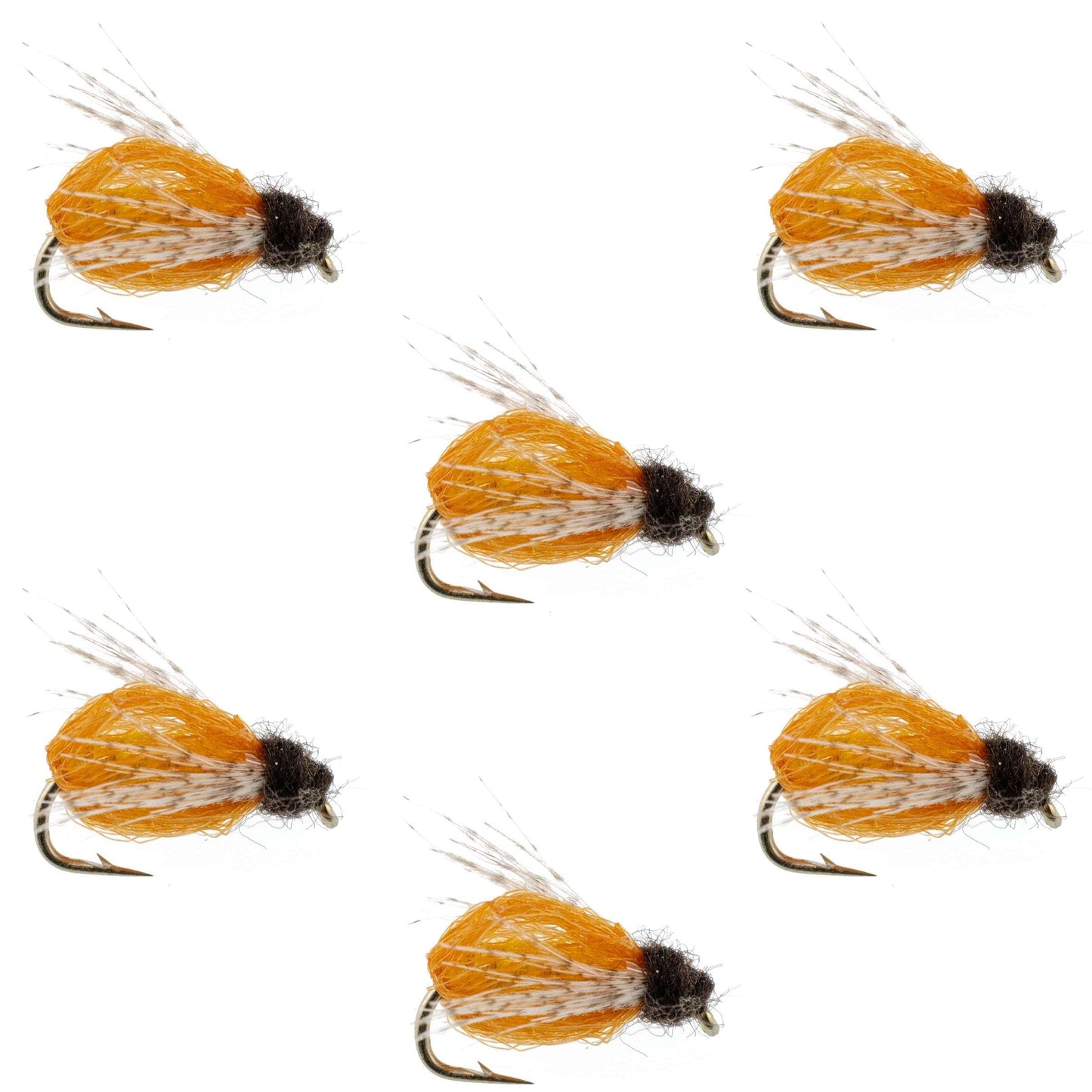LaFontaine Amber Deep Sparkle Caddis Pupa - 6 Flies Hook Size 14