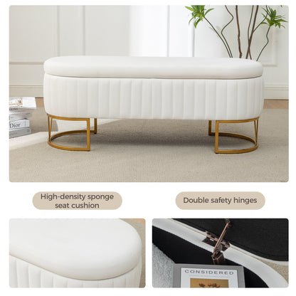 Storage Bench Bedroom Bench with Golden Metal Legs