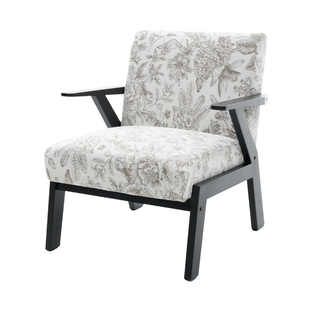 Mid-Century Modern Lounge Armchair - Seat Cushion (Beige + Grey)