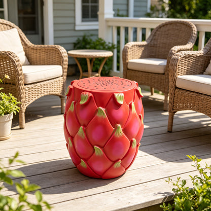13.4" Oversized Resin Dragon Fruit Stool