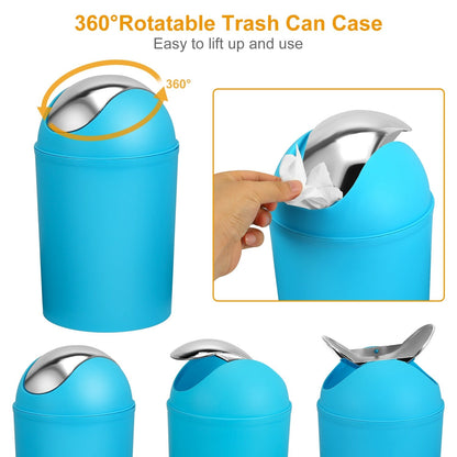 Bathroom Accessories Set 6 Pcs Bathroom Set Ensemble Complete Soap Dispenser Toothbrush Holder Tumbler Soap Dish Toilet Cleaning Brush Trash Can
