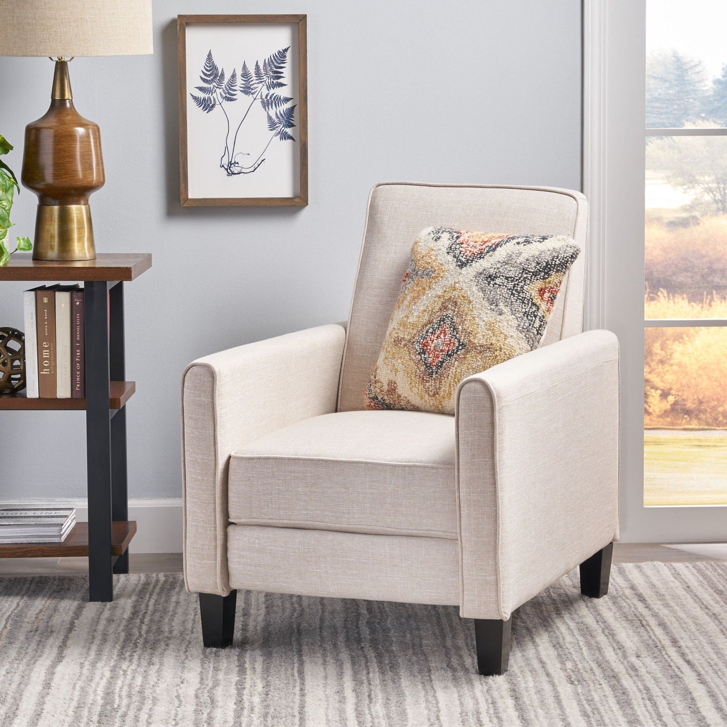 Upholstered Push Back Recliner Chair For Living Room