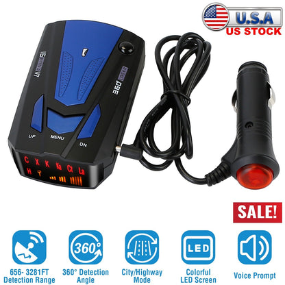 Radar Detector Car 16 Band V7 Speed Safety Voice Alert Car Radar LED Display City Highway Mode Auto 360¡ Detection
