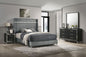Lucia 4-piece Eastern King Bedroom Set Grey and Black