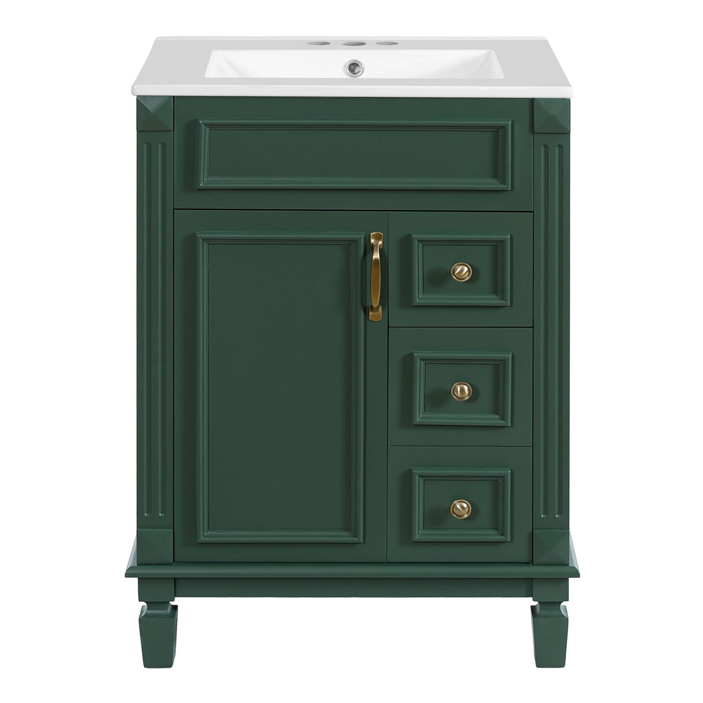 Bathroom Vanity With Sink, Compact Cabinet & 2 Drawers