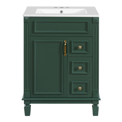 Bathroom Vanity With Sink, Compact Cabinet & 2 Drawers