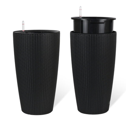 Tall Planters Set With Water Level Monitor And Auto Watering
