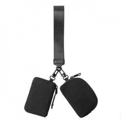 Waterproof Nylon ID Bag, Double Bag Portable Multi-function Small Bag Wallet, Keychain Wrist Bag, Wristlet Purses for Women Casual, Wristlet Bag Casual, Wristlet Bag Pouch Wristlet Wallet,