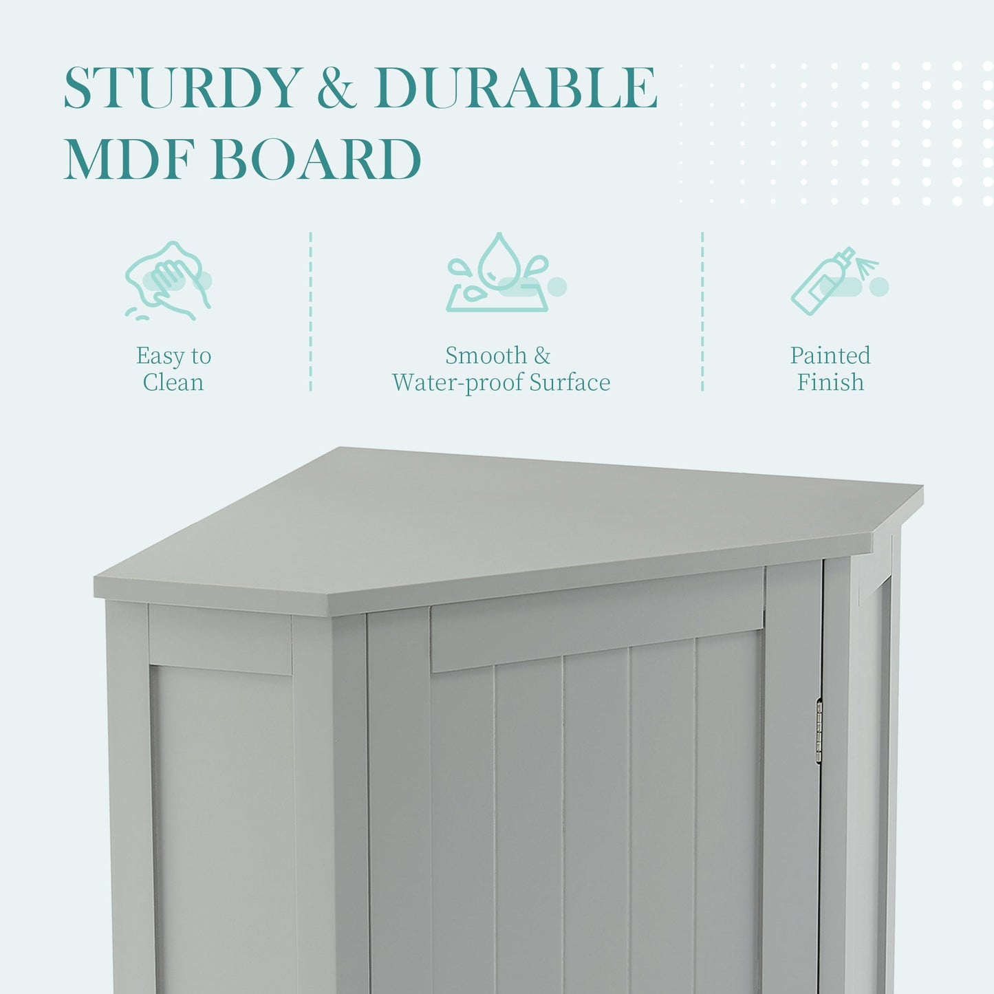 Grey Bathroom Cabinet Triangle Corner Storage With Adjustable Shelf