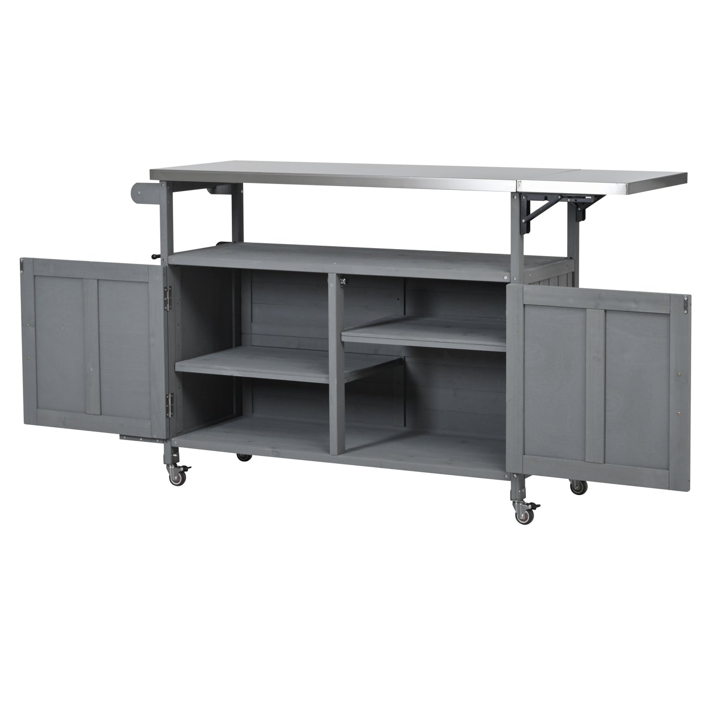 Foldable Outdoor Kitchen Island Patio Mobile Kitchen Cart