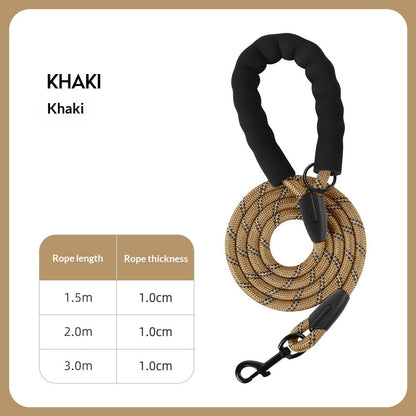 Thickened Reflective Dog Leash - Durable Nylon Pet Walking Lead for Medium Large Dogs