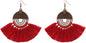 Faux Fur Pom Pom Tassel Drop Dangle Earrings Set