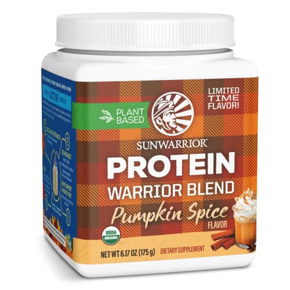 Organic Sunwarrior - Warrior Blend, Plant Based, Raw Vegan Protein Powder with Peas & Hemp, Chocolate, 30 Servings, 26.4 Ounce