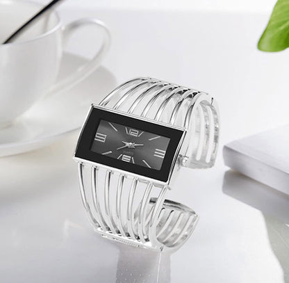 SENRUD Fashion Cuff Bracelet Watches for Women Luxury Rectangular Dial Analog Quartz Wrist Watch Gifts for Ladies