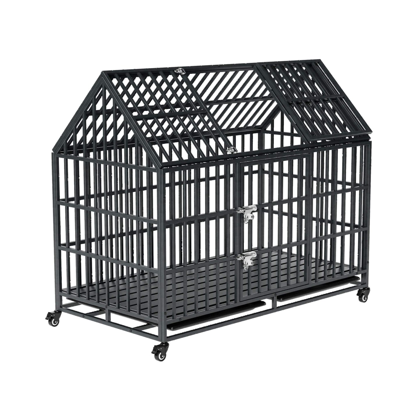 52-Inch Heavy-Duty Dog Crate With Roof Top Escape Proof Design (SAK90267)