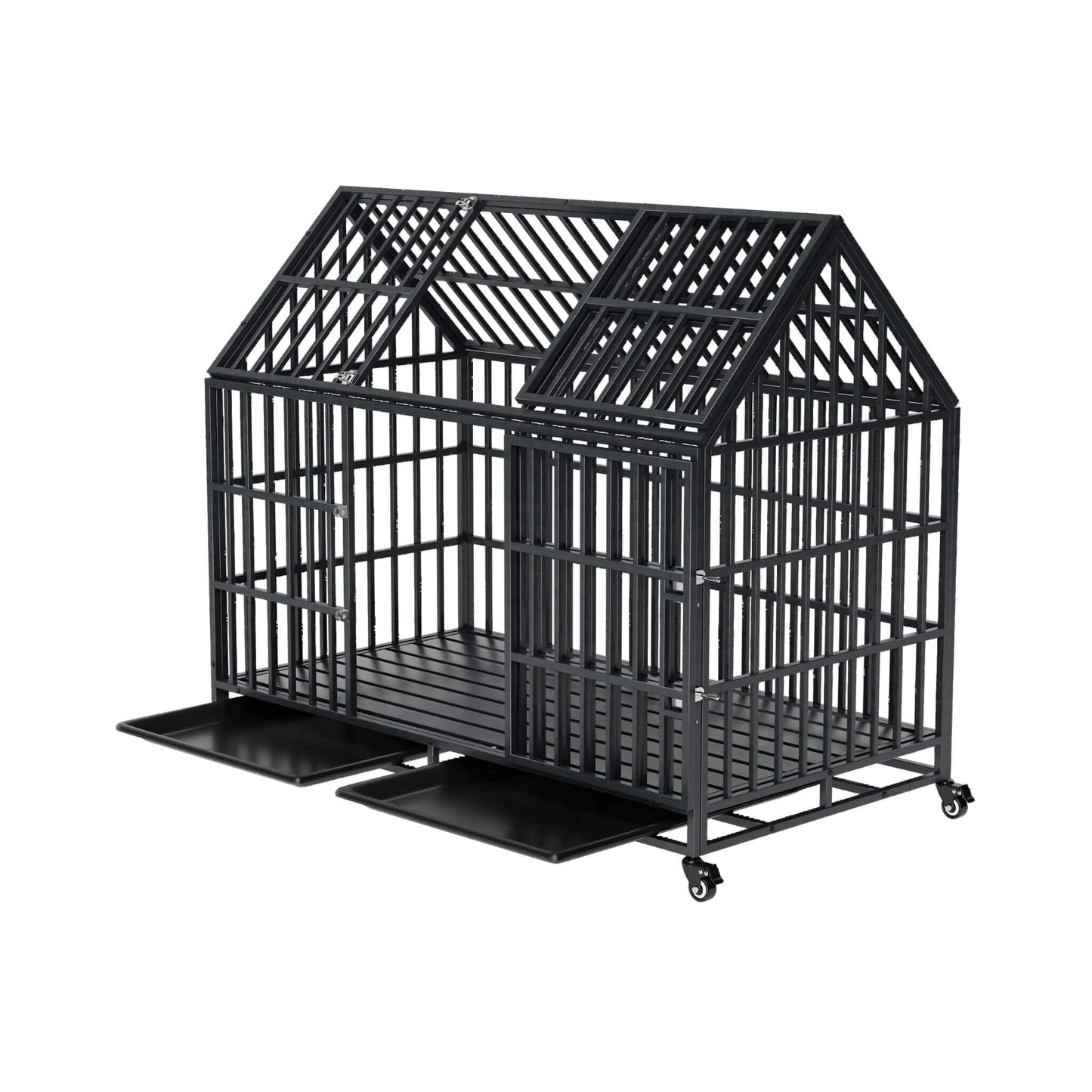 52-Inch Heavy-Duty Dog Crate With Roof Top Escape Proof Design (SAK90267)