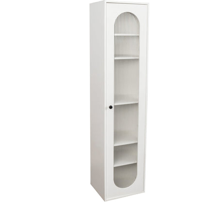 Tall Display Cabinet & Bookshelf with Glass Door