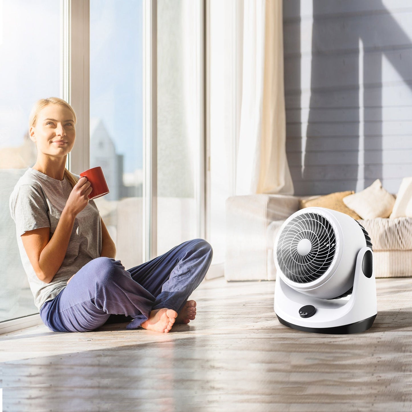 Table Desktop Fan Air Circulator Office Fan with 2 Speeds 270¡ Adjustable Head USB Plug Play for Room Office Kitchen Office