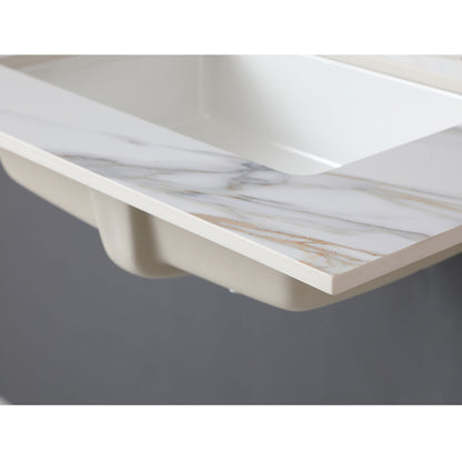 Vanity Top With Undermount Sink And Backsplash, Sintered Stone