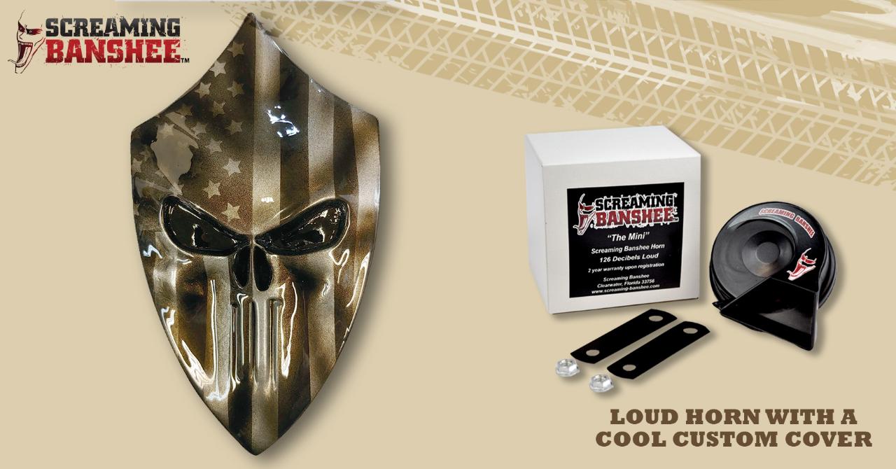 Indian Punisher bronze smoke flag horn cover denim finish