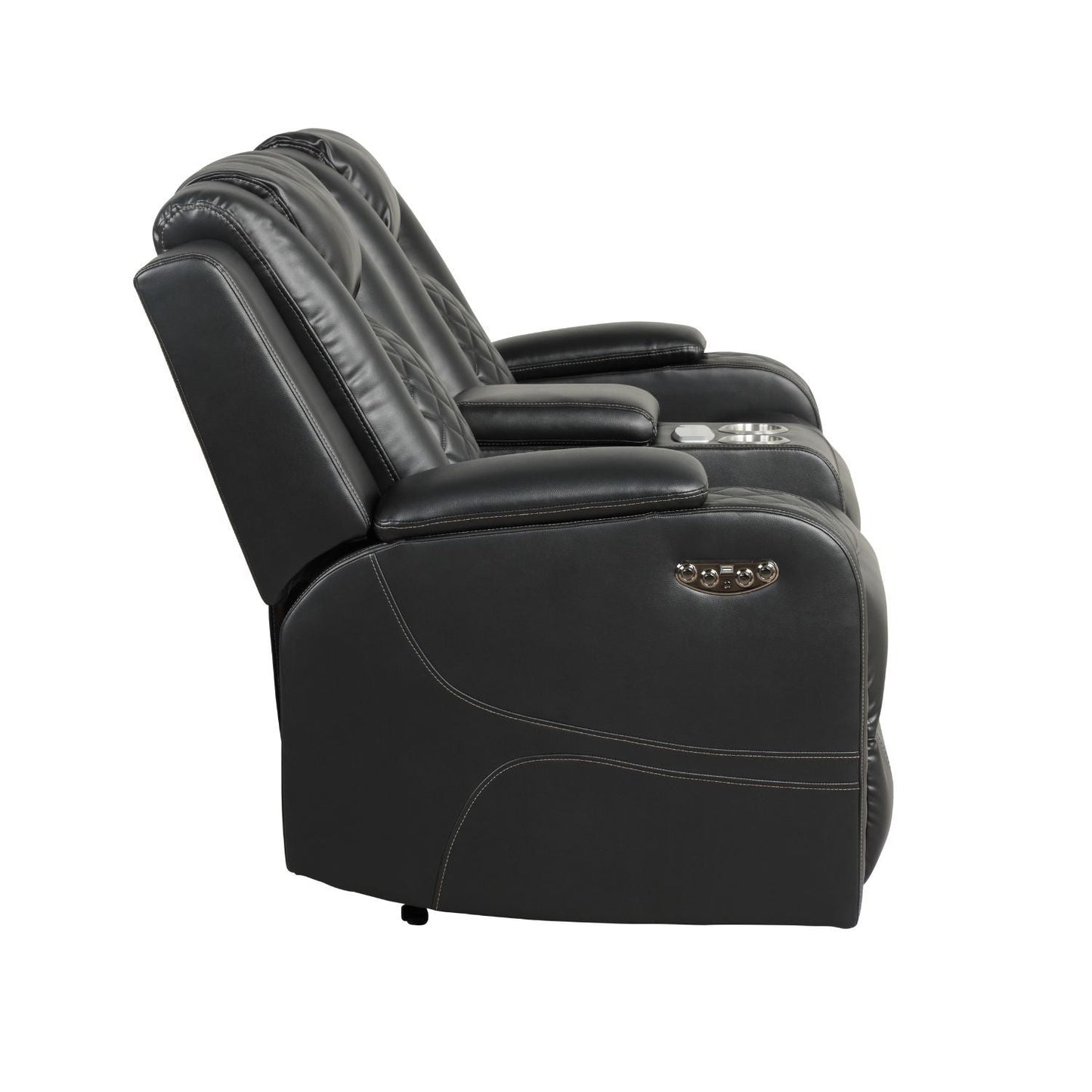 Benz - Power Reclining Loveseat With LED Lighting And Built In USB