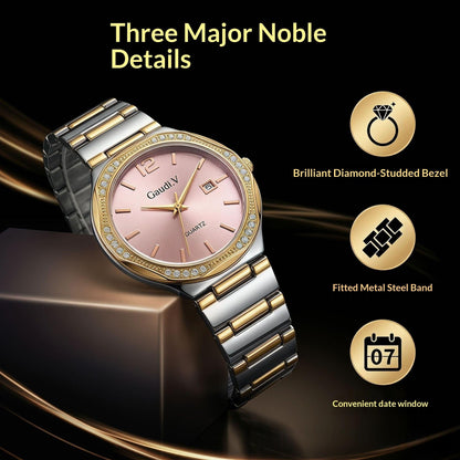 Diamond-Encrusted Business Quartz Watch For Men And Women