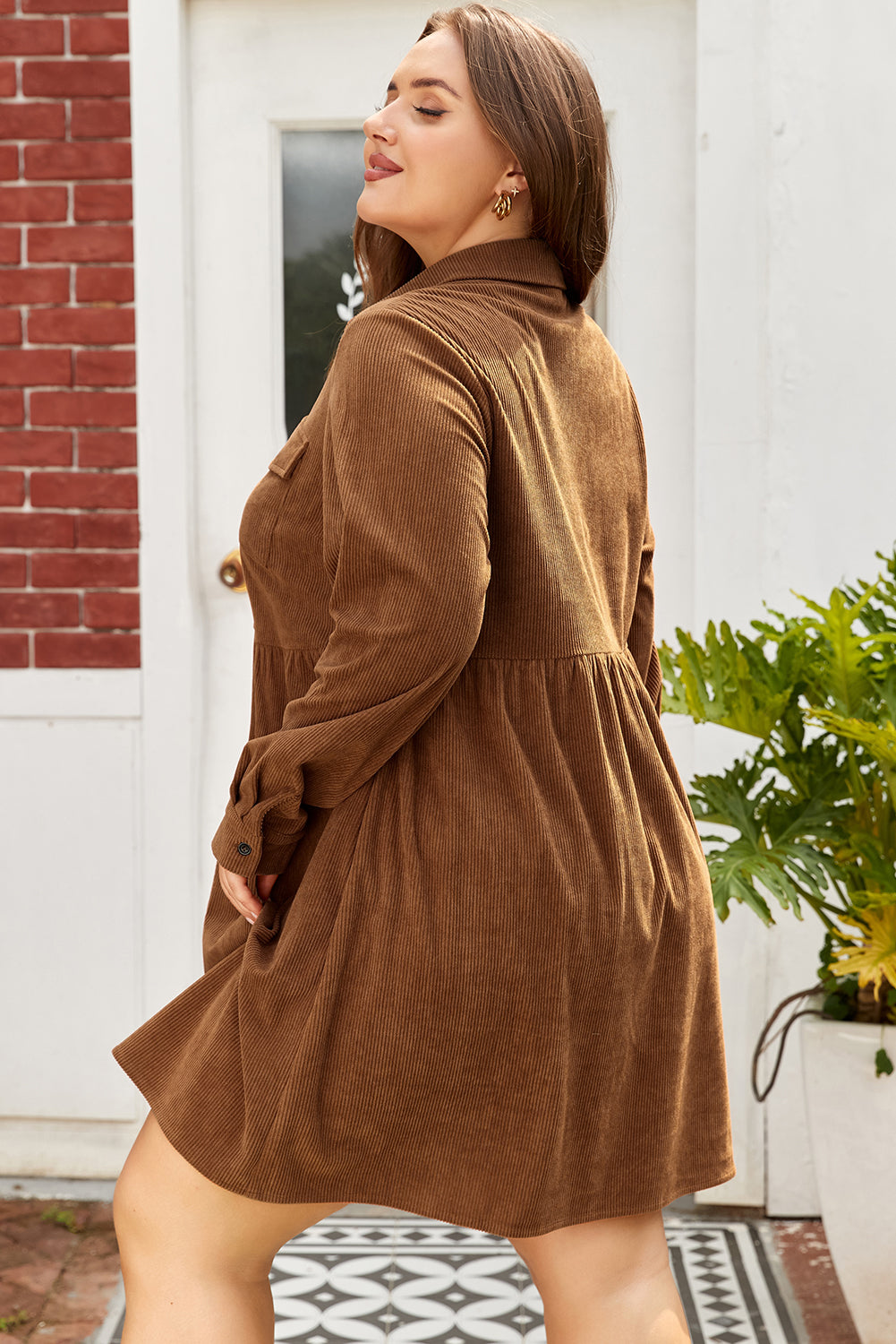 Galilea Corduroy Full Collared PLUS Shirt