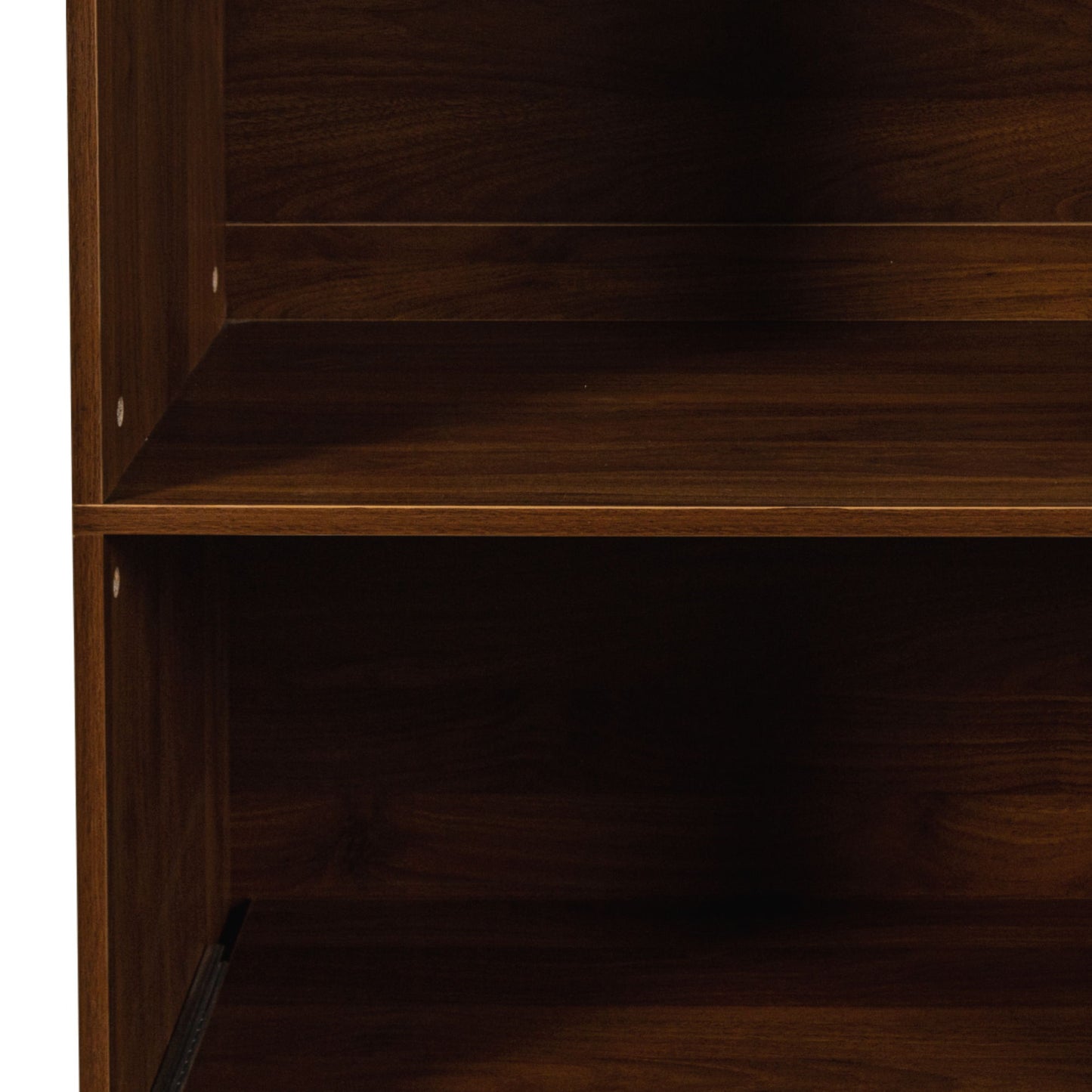 Tall Kitchen Pantry Cabinet With 4 Tier Side Shelf, 2 Drawers, Freestanding Food Hutch With Microwave Stand For Dining Room - Walnut