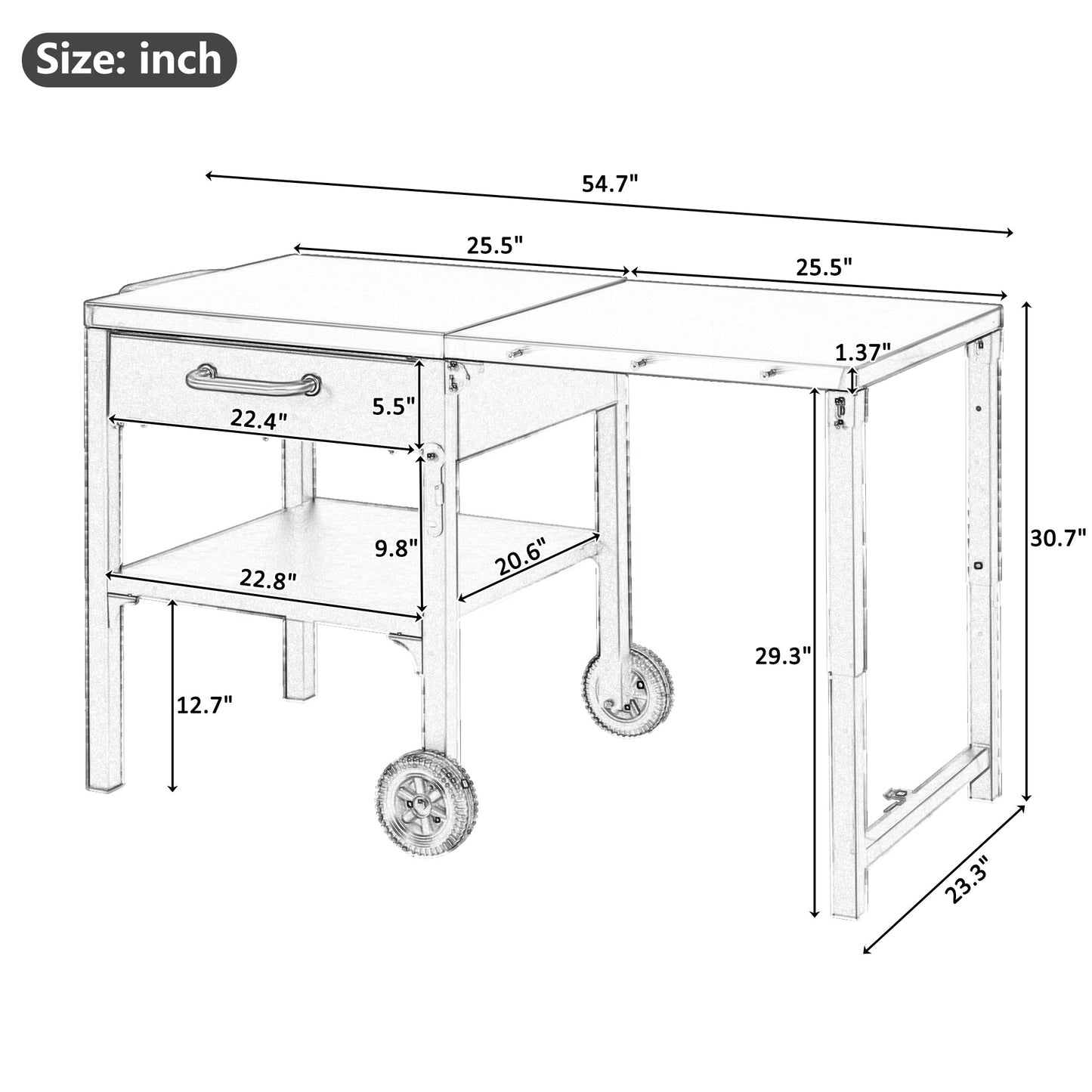Outdoor Kitchen Cart Foldable Outdoor Prep Station