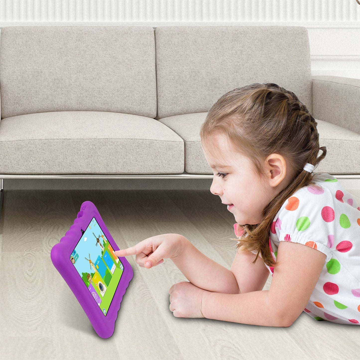 Shock-resistant Silicone Snap-on Case with Stand for 7Ó Tablets