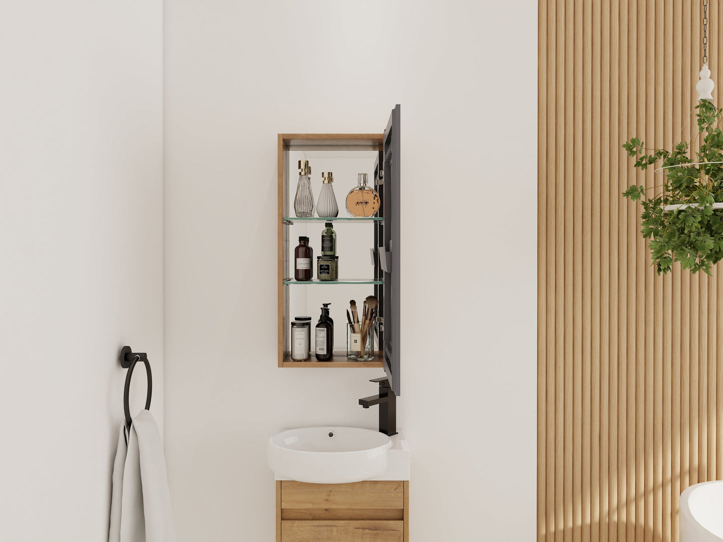 14'' Bathroom Mirror Cabinet with Storage