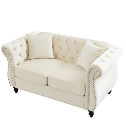 Chesterfield Sofa With Rolled Arms And Nailhead Trim