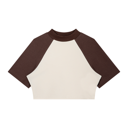 Loki & Ivy Women’s Color Block Raglan Crop T-Shirt