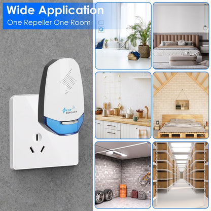 2 Pack Ultrasonic Pest Repeller with Night light Plug In Pest Mice Repellent Indoor Roach Bed Bug Mouse Rodent Mosquito Killer for Bedroom Garage Ware