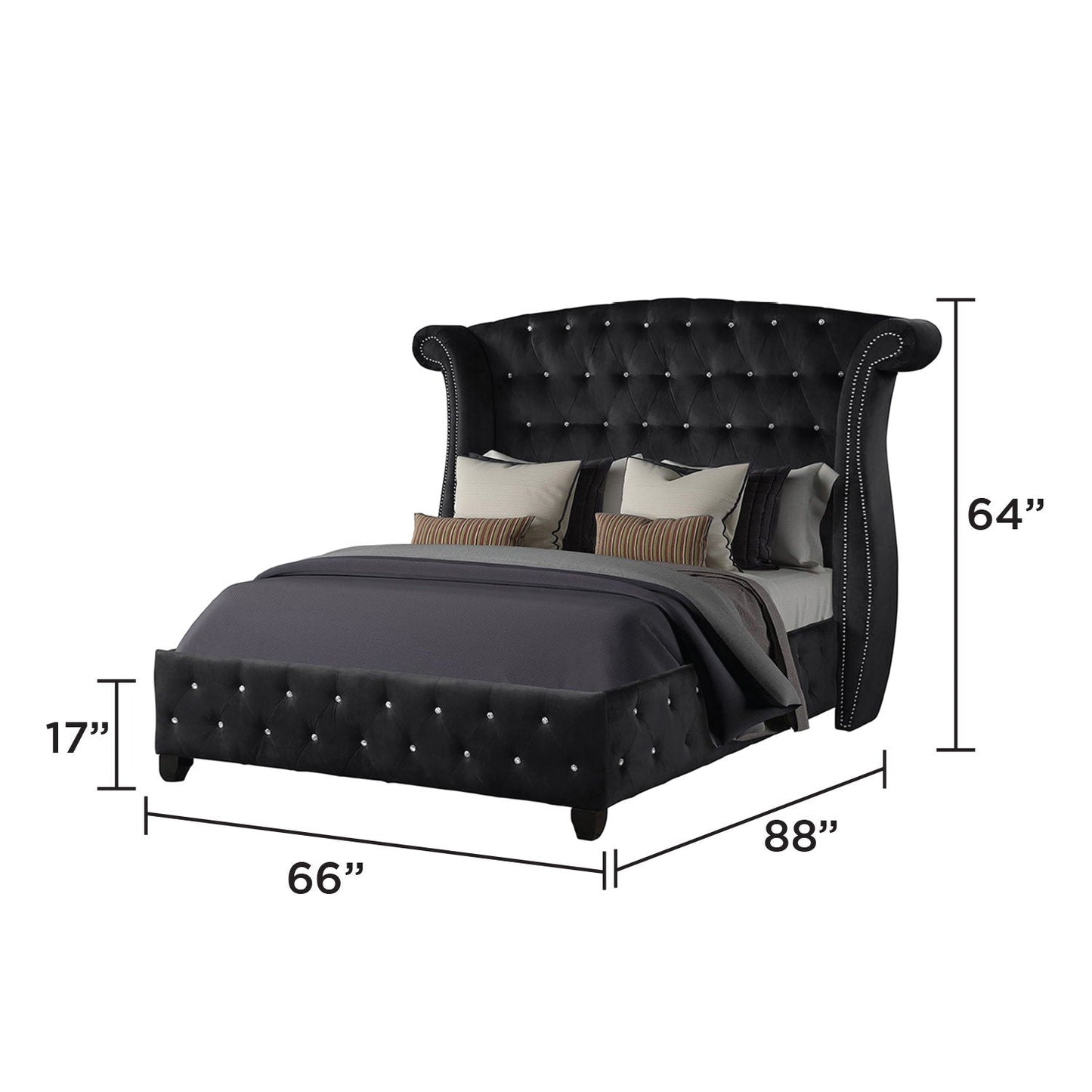 Sophia - Crystal Tufted Upholstered Bed