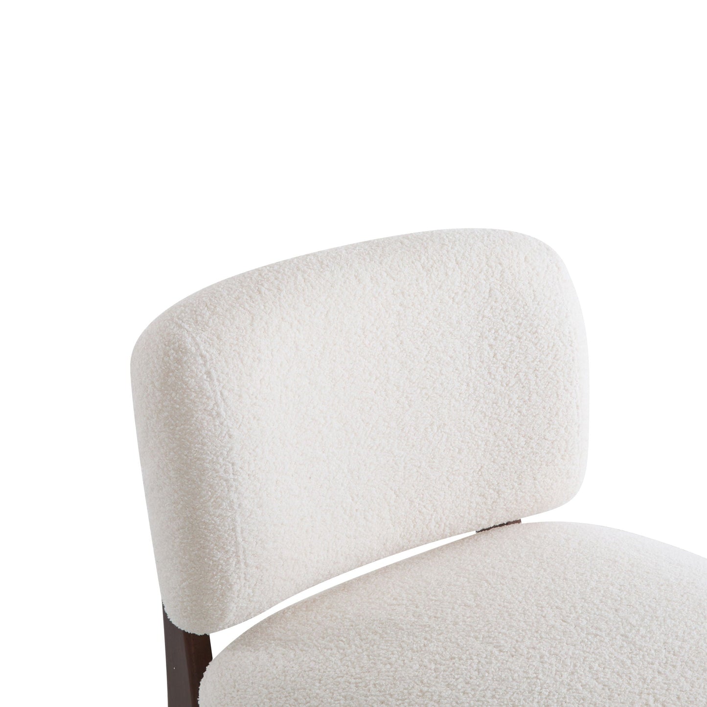 Modern Boucle Lounge Chair With Solid Wood Frame