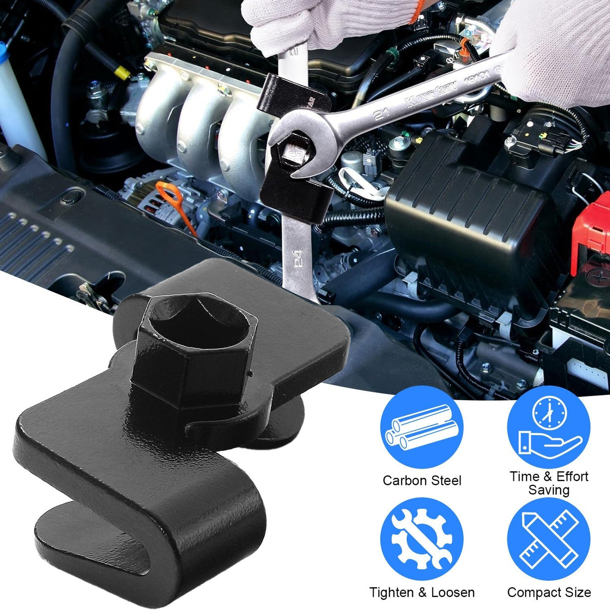 Universal Wrench Extender For 1/2Inch Drive 21MM Hex Drive Wrench Extension Tool Tighten Loosen Stubborn Nuts Bolts Wrench Extended Adaptor Mechanics