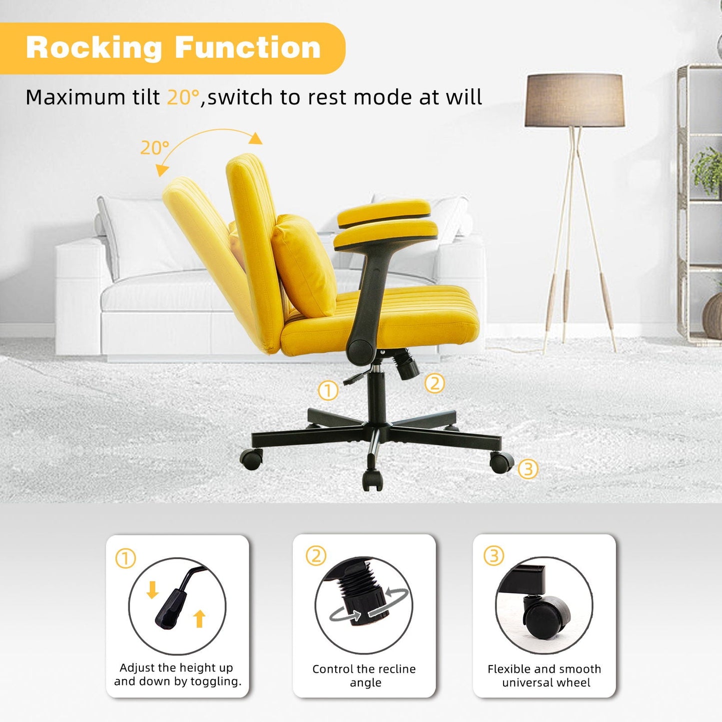 Criss Cross Armrest Office Chair With Wheels