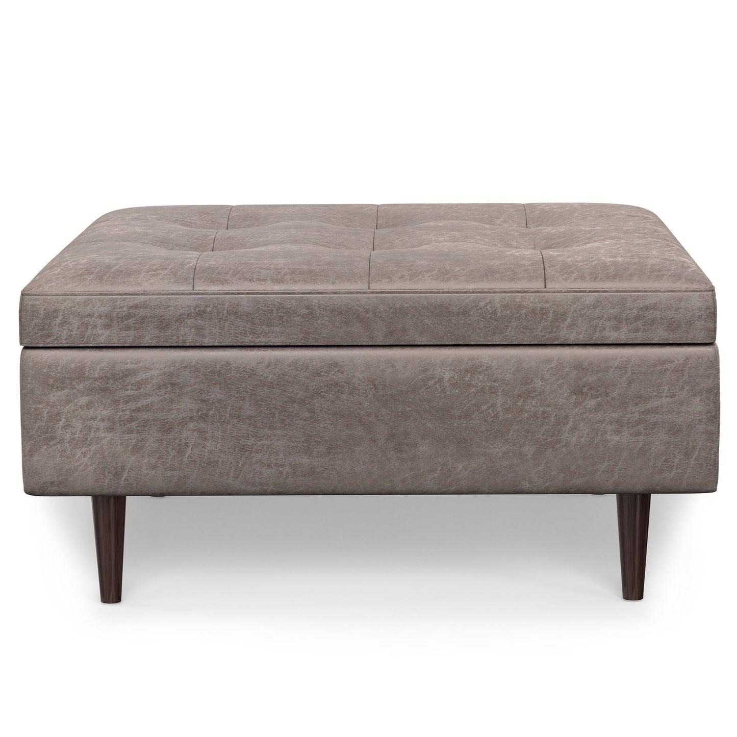 Shay - Large Square Coffee Table Storage Ottoman Mid-Century Style