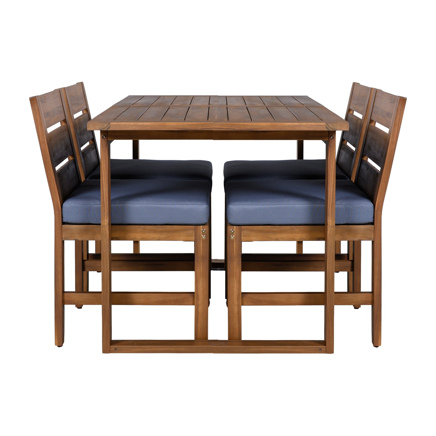 U_STYLE Farmhouse 5-Piece Outdoor Patio Dining Set with Adjustable Legs
