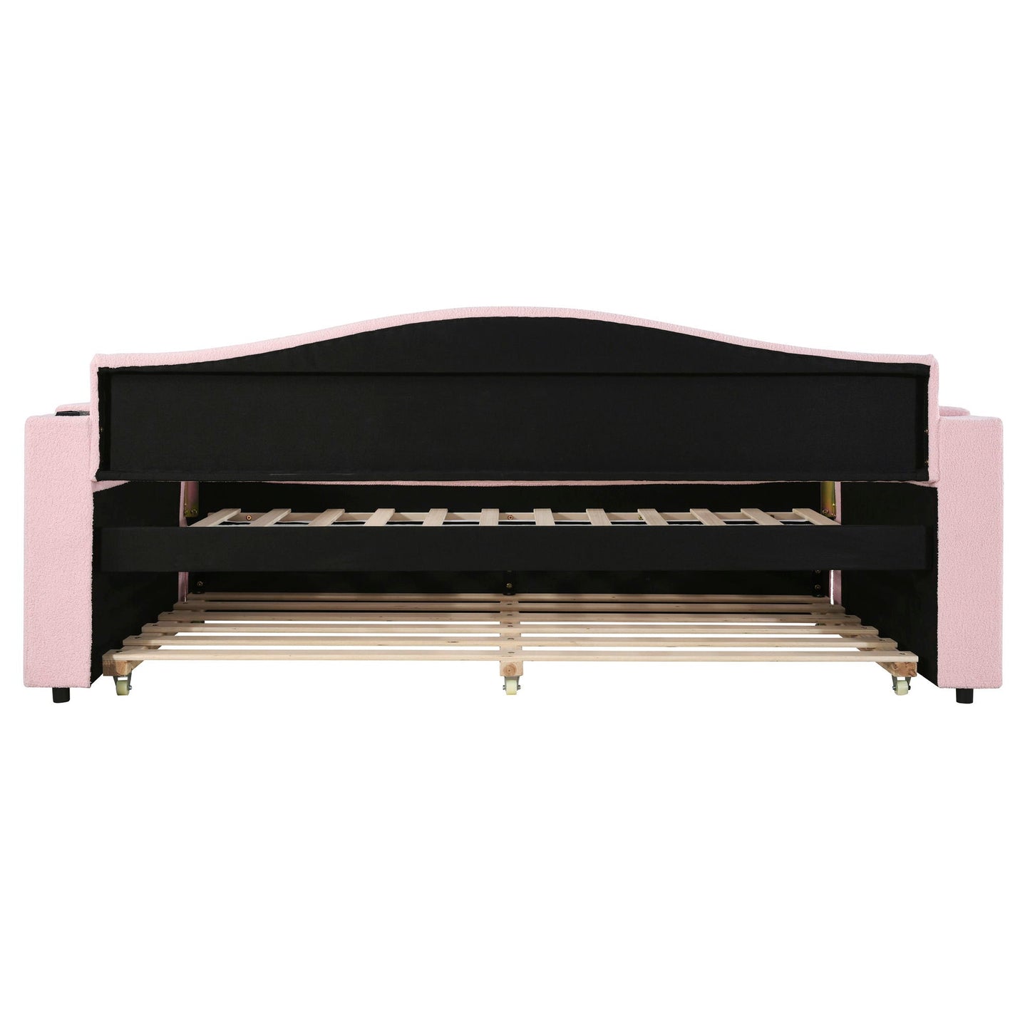Upholstered Daybed With Storage Armrests, Trundle And Latest Integrated tooth Audio System